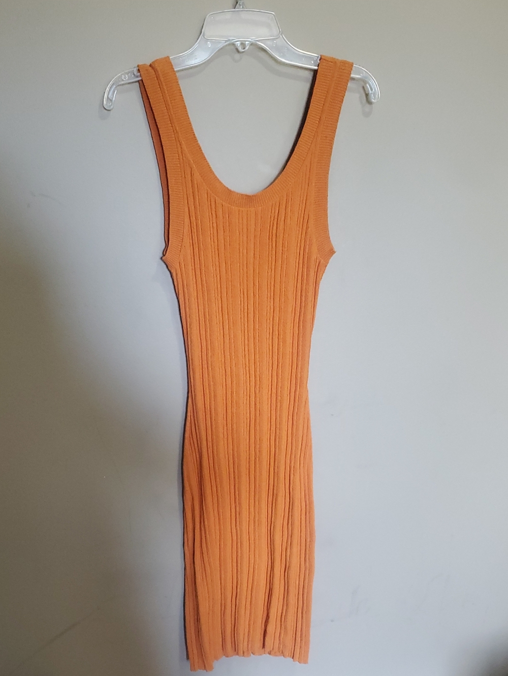 Stockholm Atelier & Other Stories Orange Ribbed Tank Midi Dress Size Small